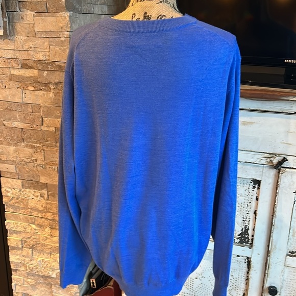 Vineyard Vines Merino wool blend long sleeve vneck light sweater periwinkle blue - Picture 6 of 14
